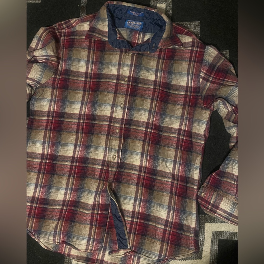 Vintage Pendleton Button Down Wool Shirt/ Light Jacket Mens Large